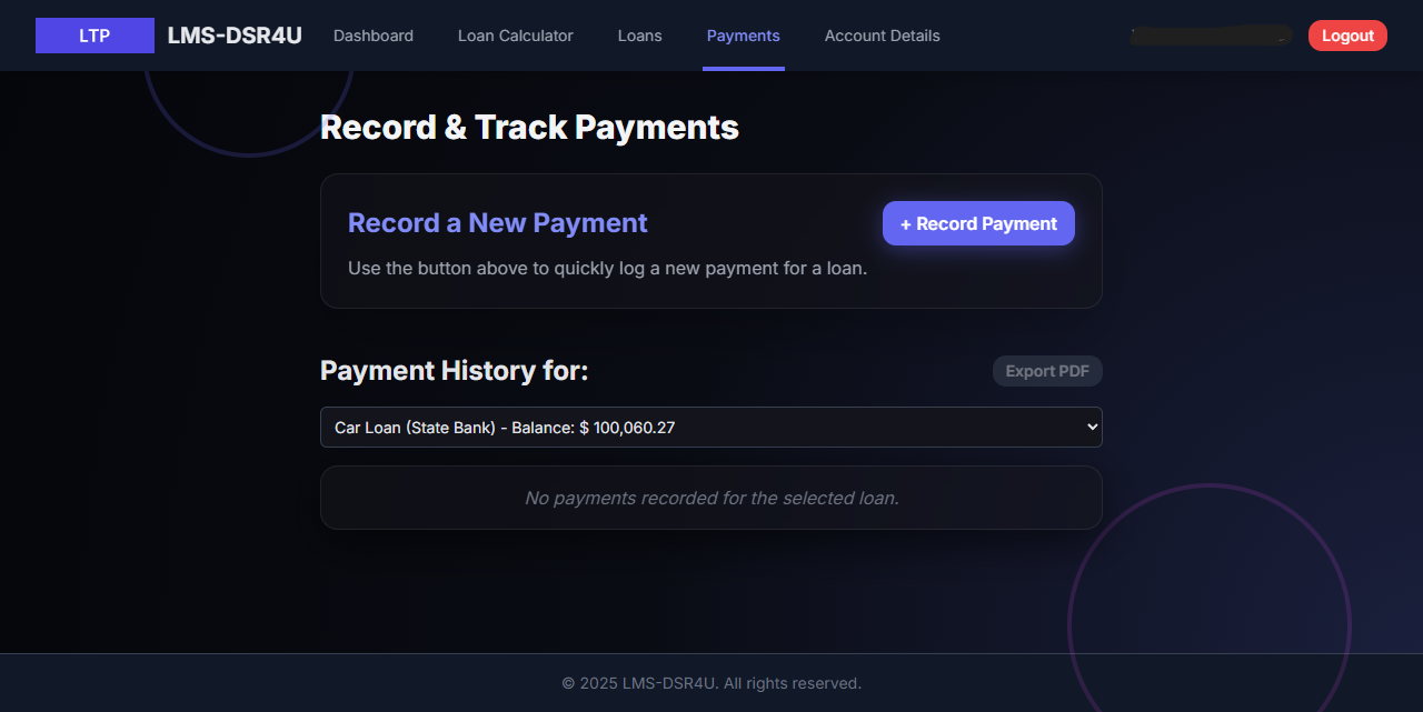 Payment Tracking Screenshot 1